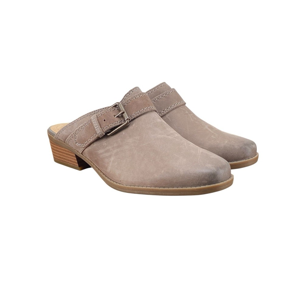 Clarks Danyelle Mist Women's Leather Slip-On Mules Size 7.5M Taupe
